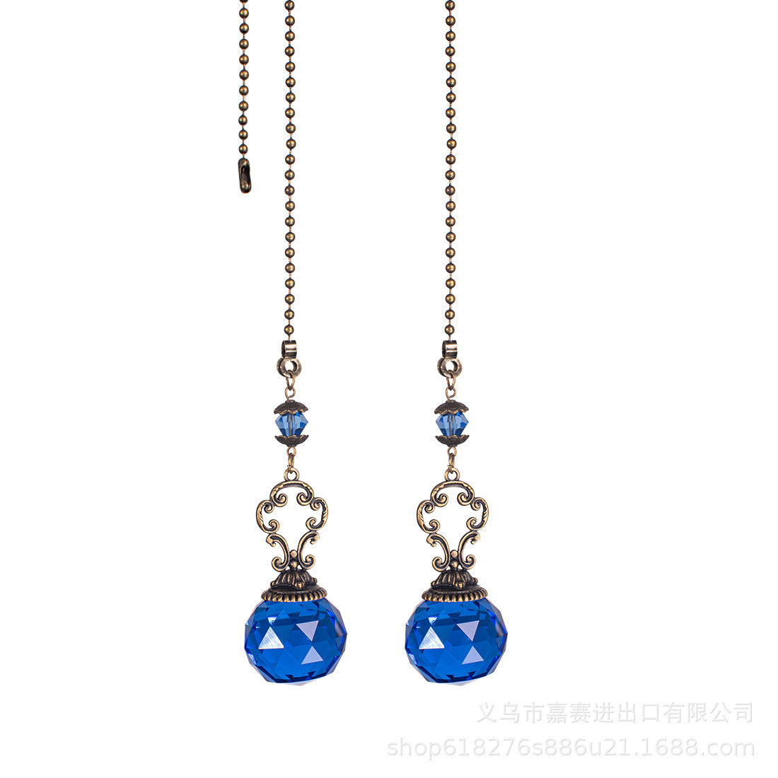 Wholesale Vintage Faceted Ball Green Bronze Bead Chain Sun Catcher Pendant